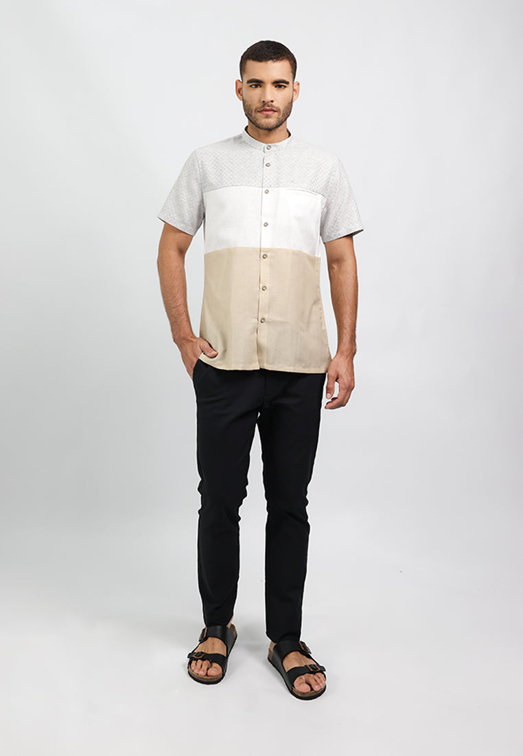 MOC Kemeja Koko Lengan Pendek Pria FRODO - GREY