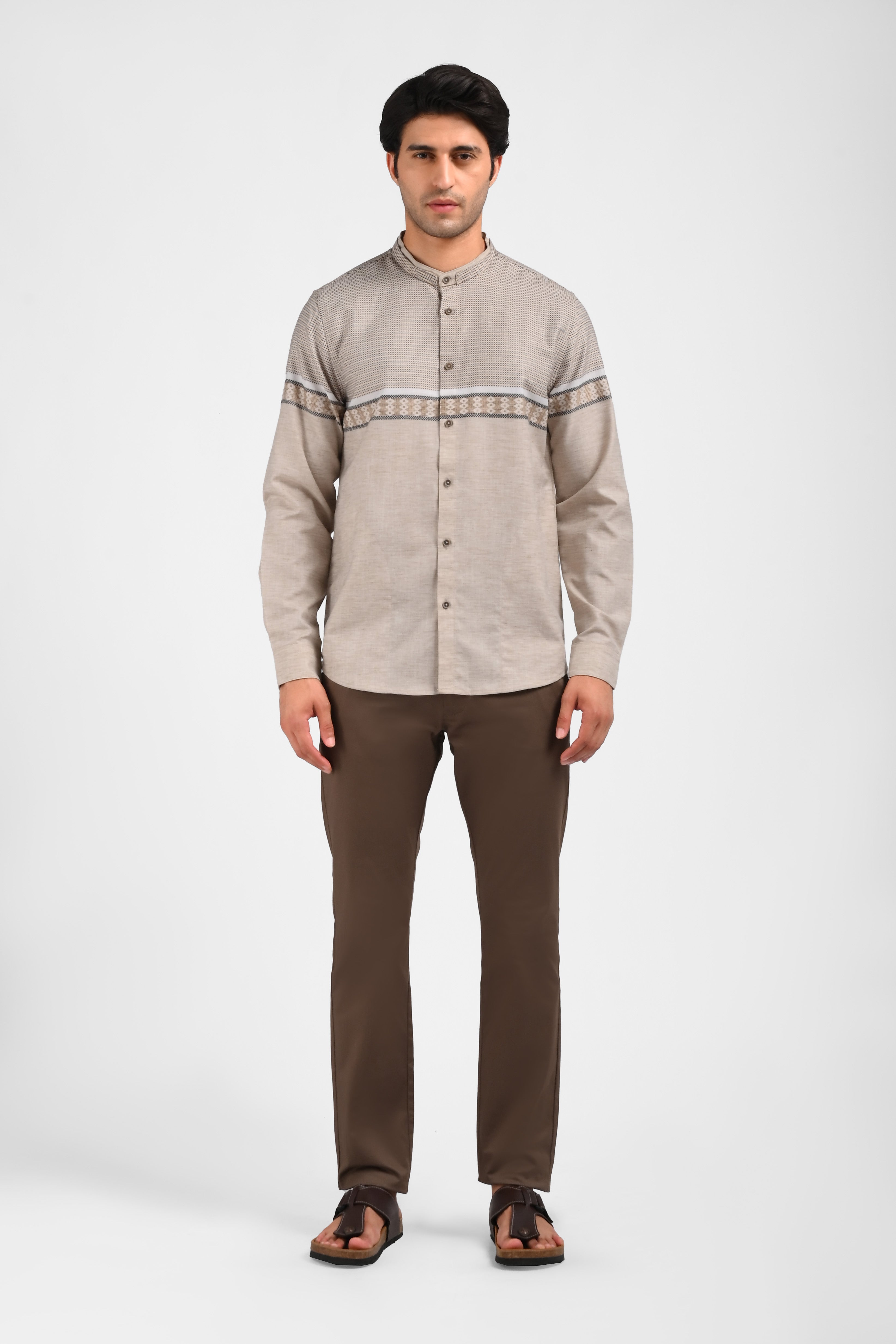 MOC Kemeja Koko Lengan Panjang Pria ABDUL-KHAKI