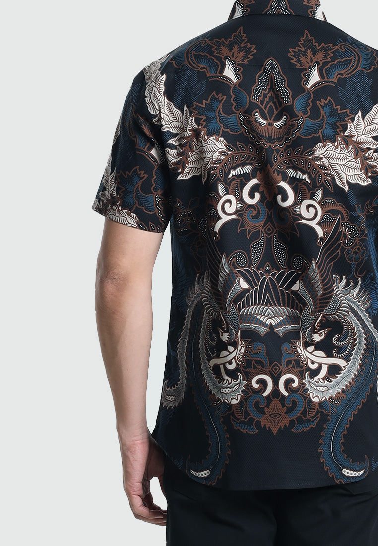 MOC Kemeja Batik Lengan Pendek Pria GARVY-NAVY