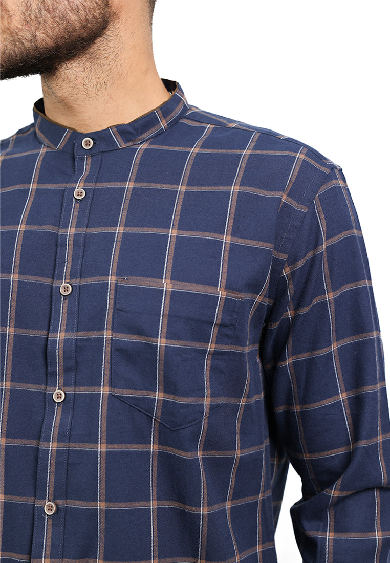 MOC Kemeja Koko Lengan Panjang Pria ADNAN - NAVY