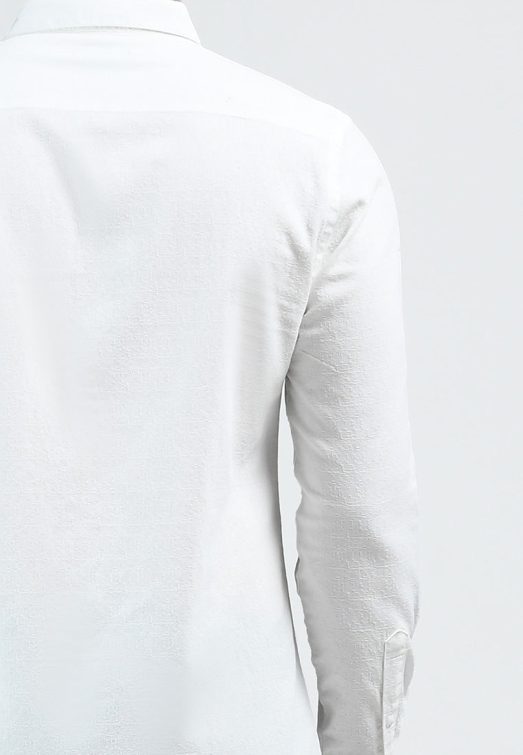 MOC Kemeja Lengan Panjang Pria NINOS-WHITE