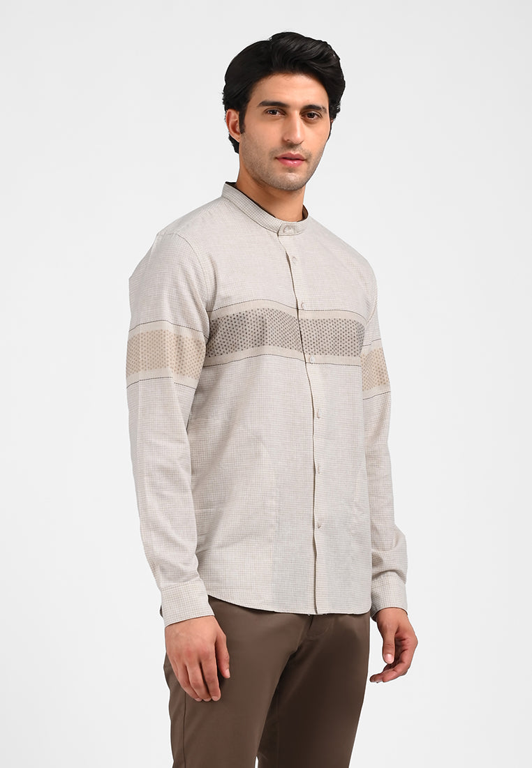 MOC Kemeja Koko Lengan Panjang Pria SUDAN-KHAKI