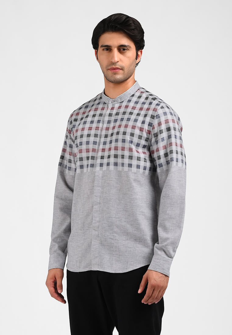 MOC Kemeja Koko Lengan Panjang Pria GASTRO-GREY