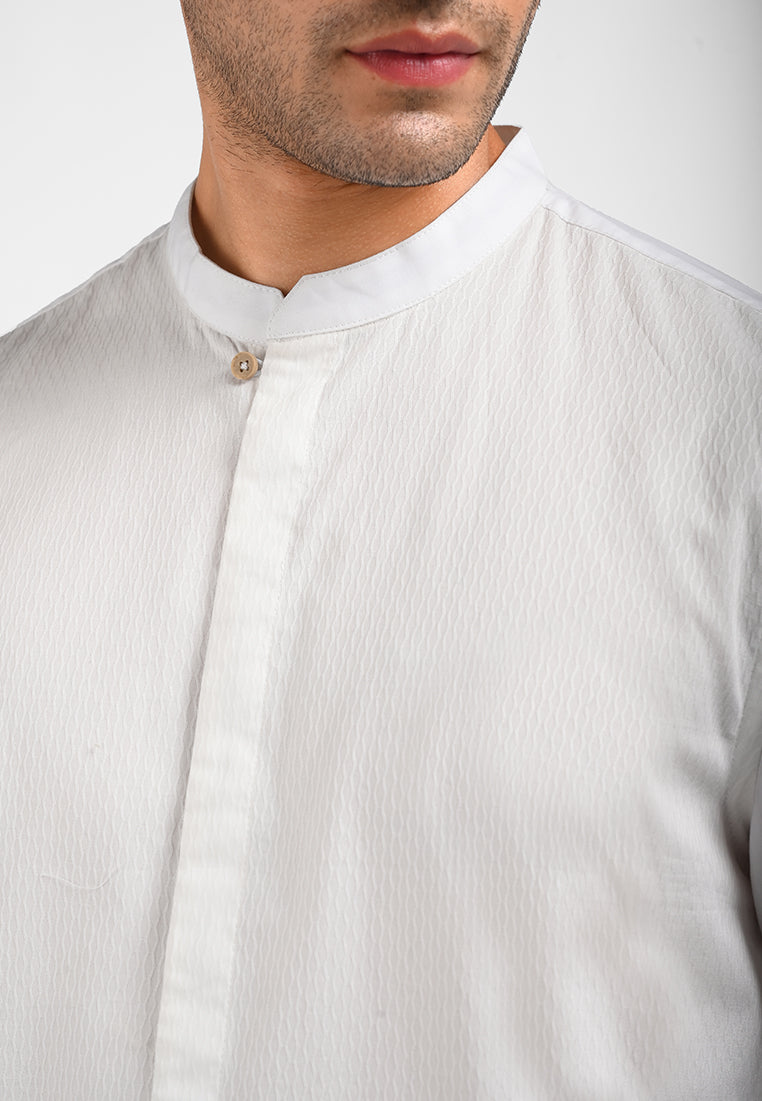 MOC Kemeja Lengan Panjang Pria HERIZO-WHITE