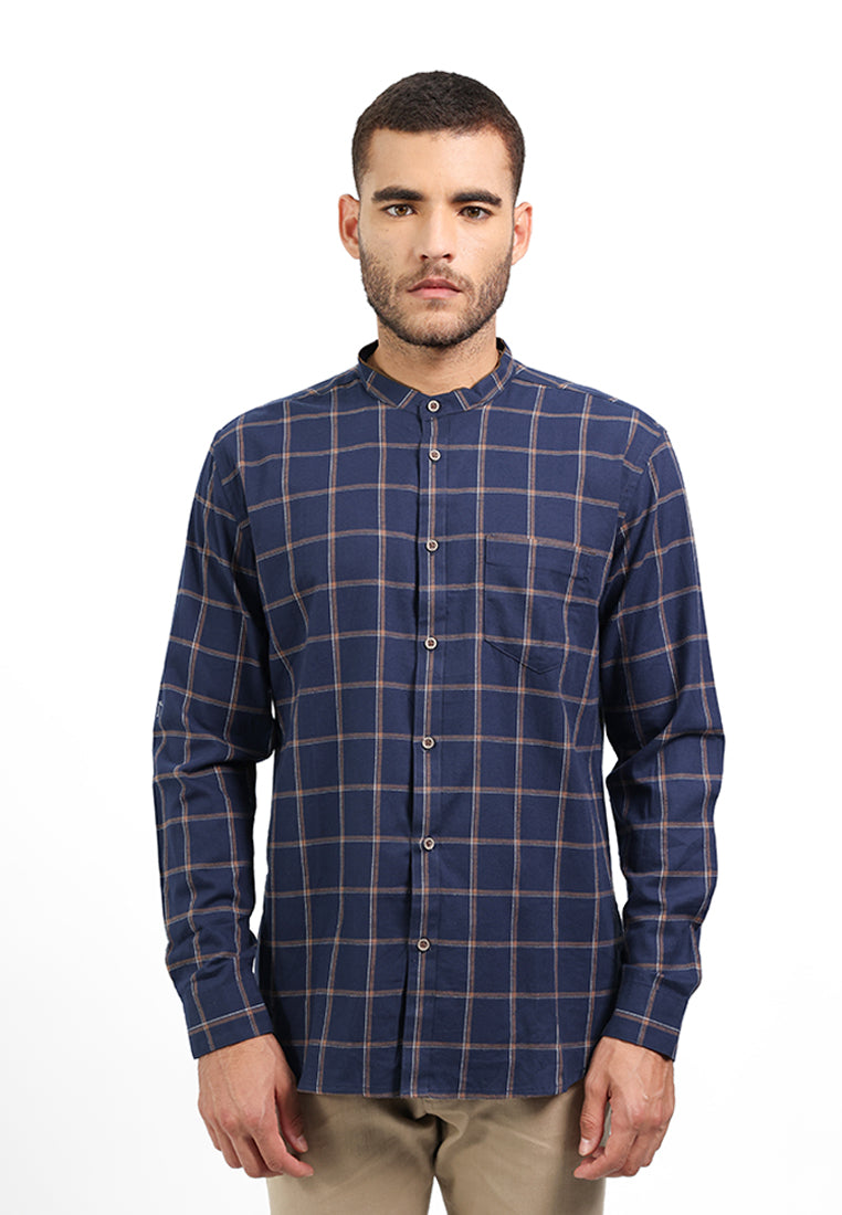 MOC Kemeja Koko Lengan Panjang Pria ADNAN - NAVY