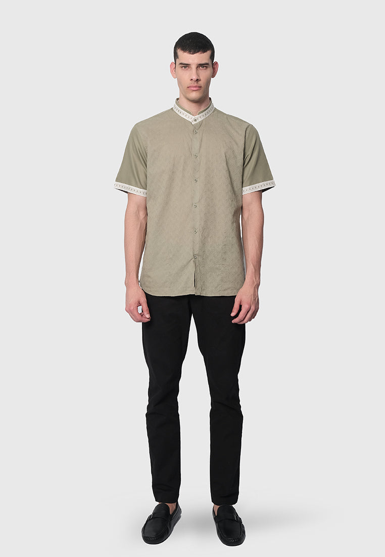 MOC Kemeja Koko Lengan Pendek Pria TORMUND-OLIVE