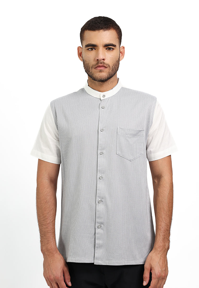 MOC Kemeja Lengan Pendek Pria TSABIT - WHITE