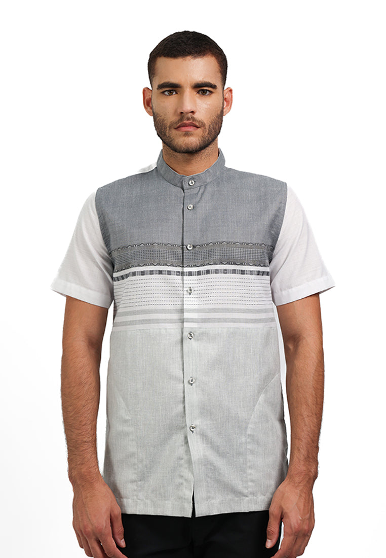 MOC Kemeja Koko Lengan Pendek Pria TONGGO - GREY