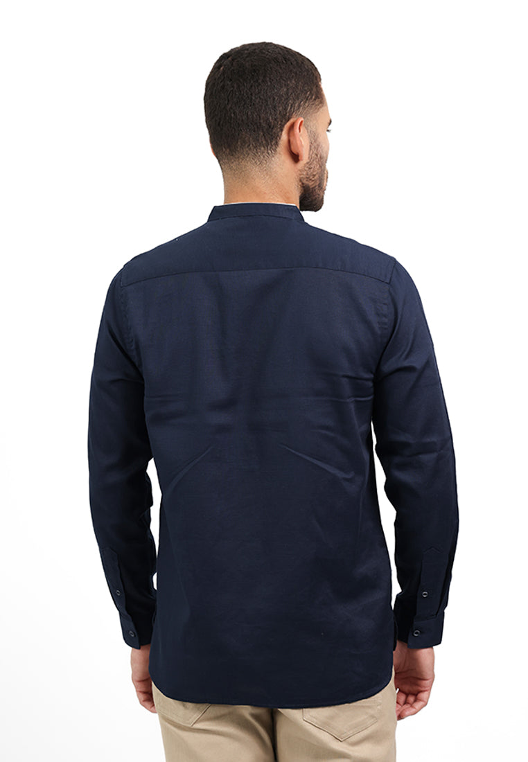 MOC Kemeja Lengan Panjang Pria SULAIMAN - NAVY