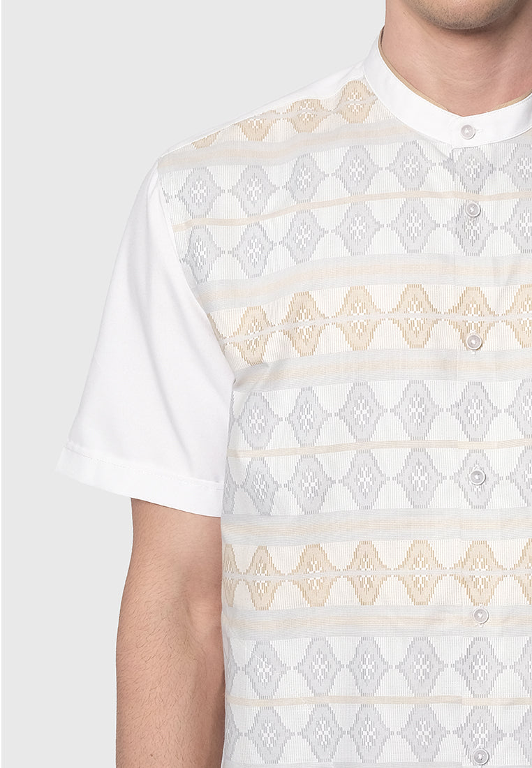 MOC Kemeja Koko Lengan Pendek Pria NOAH-WHITE