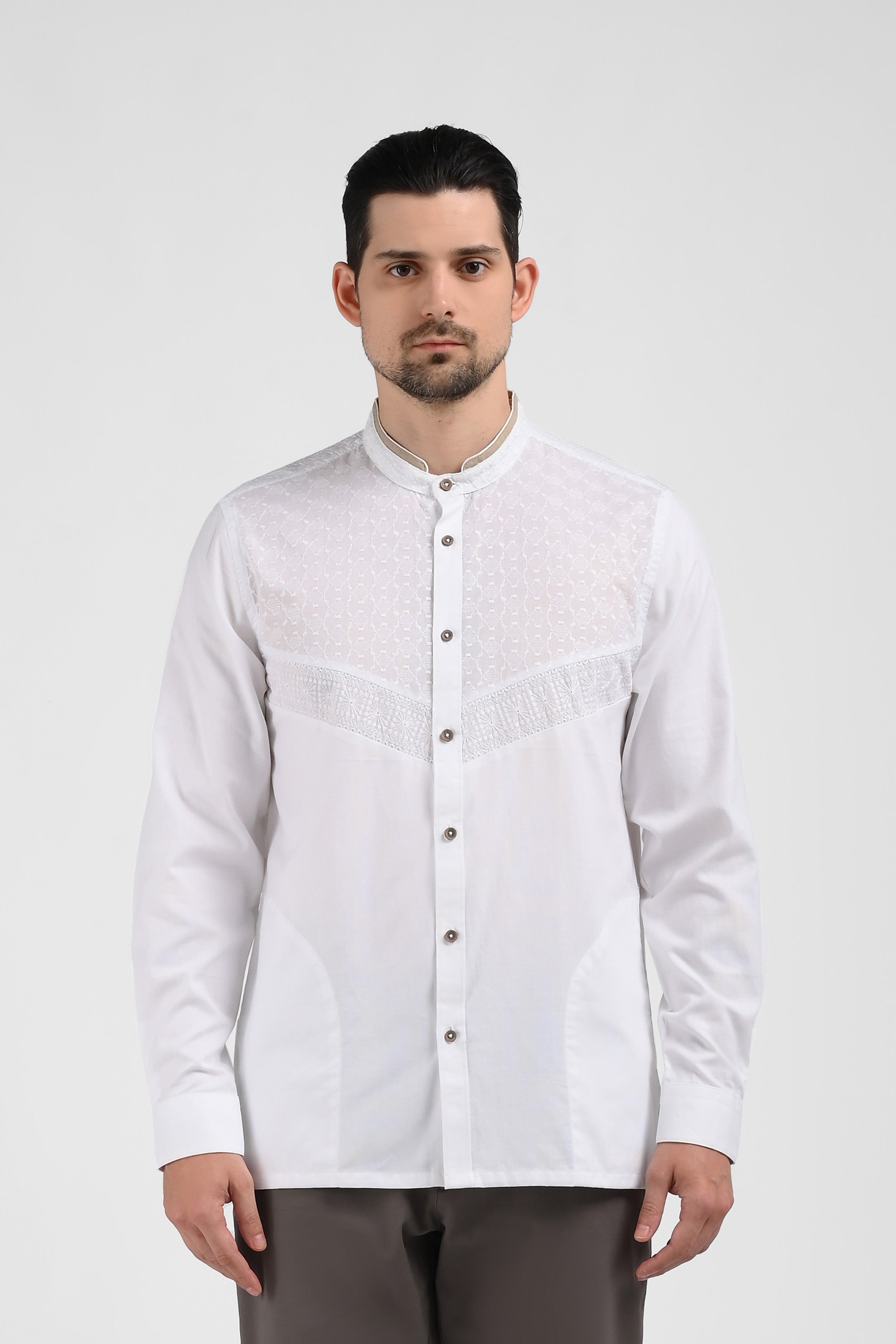 MOC Kemeja Koko Lengan Panjang Pria ORELL-WHITE