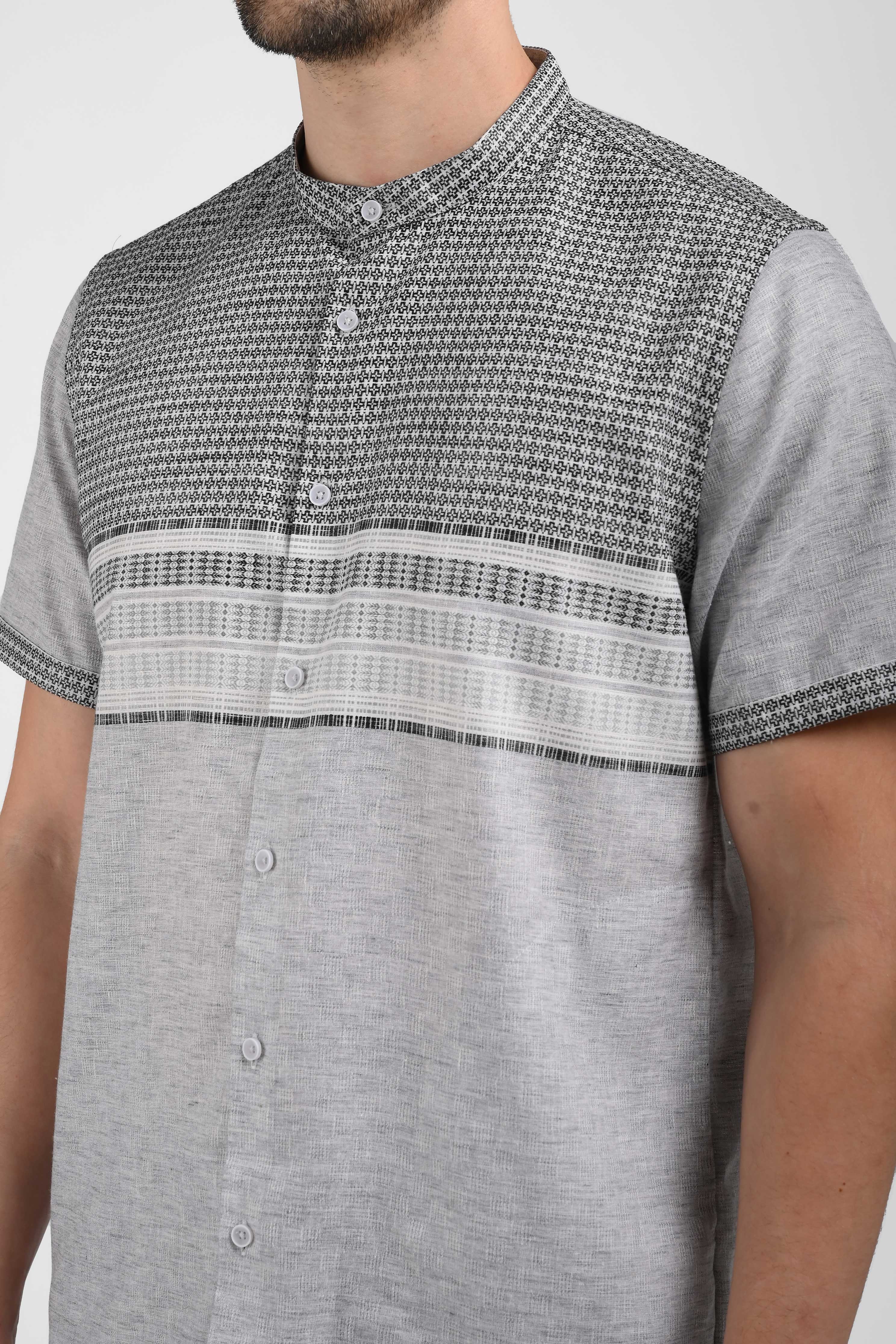 MOC Kemeja Koko Lengan Panjang Pria LUTHO-GREY