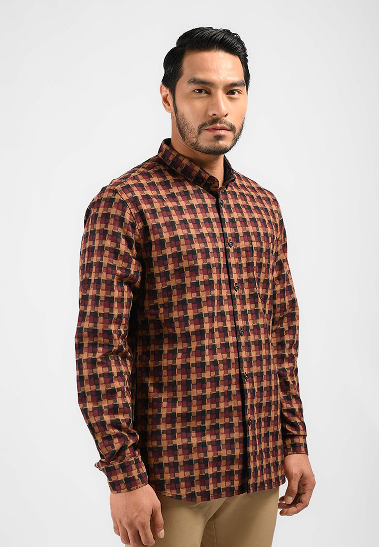 MOC Kemeja Lengan Panjang Pria AARON-MAROON