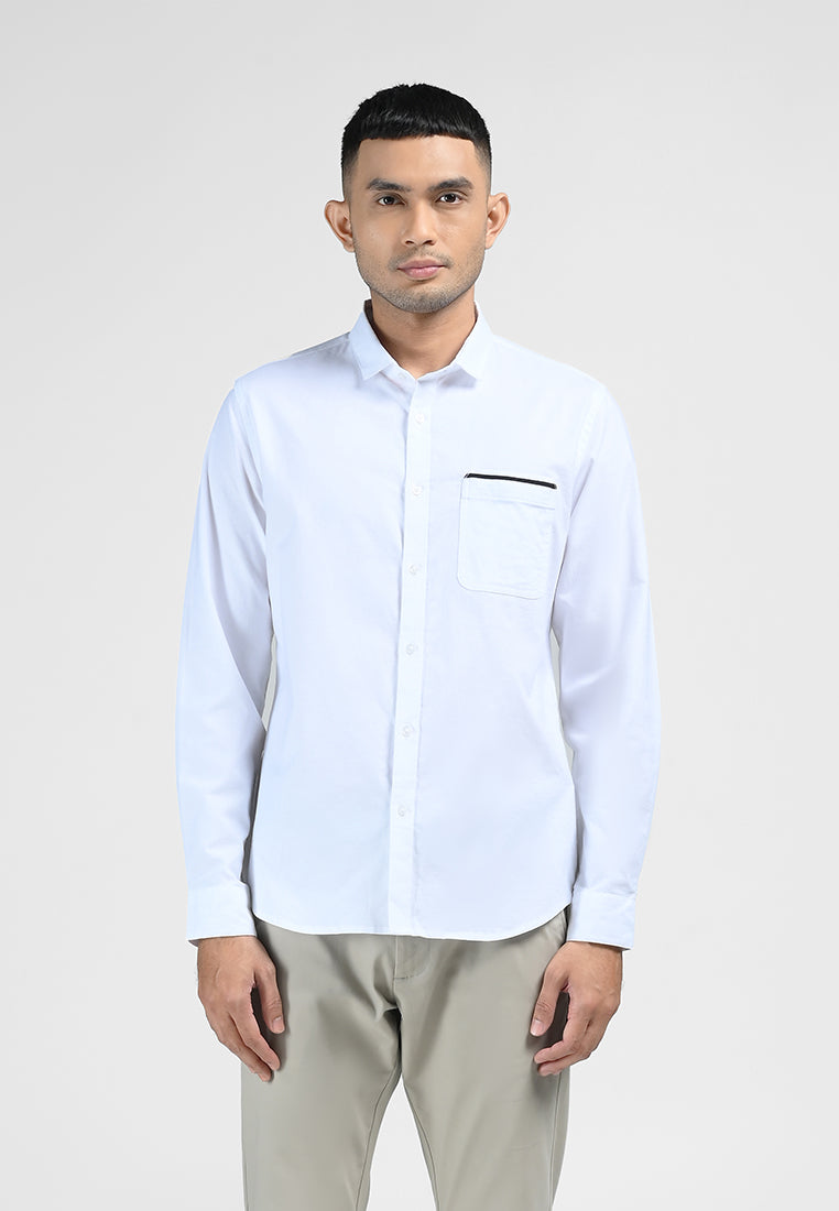 MOC Kemeja Lengan Panjang MANNOR-WHITE