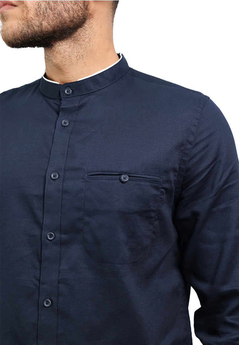 MOC Kemeja Lengan Panjang Pria SULAIMAN - NAVY
