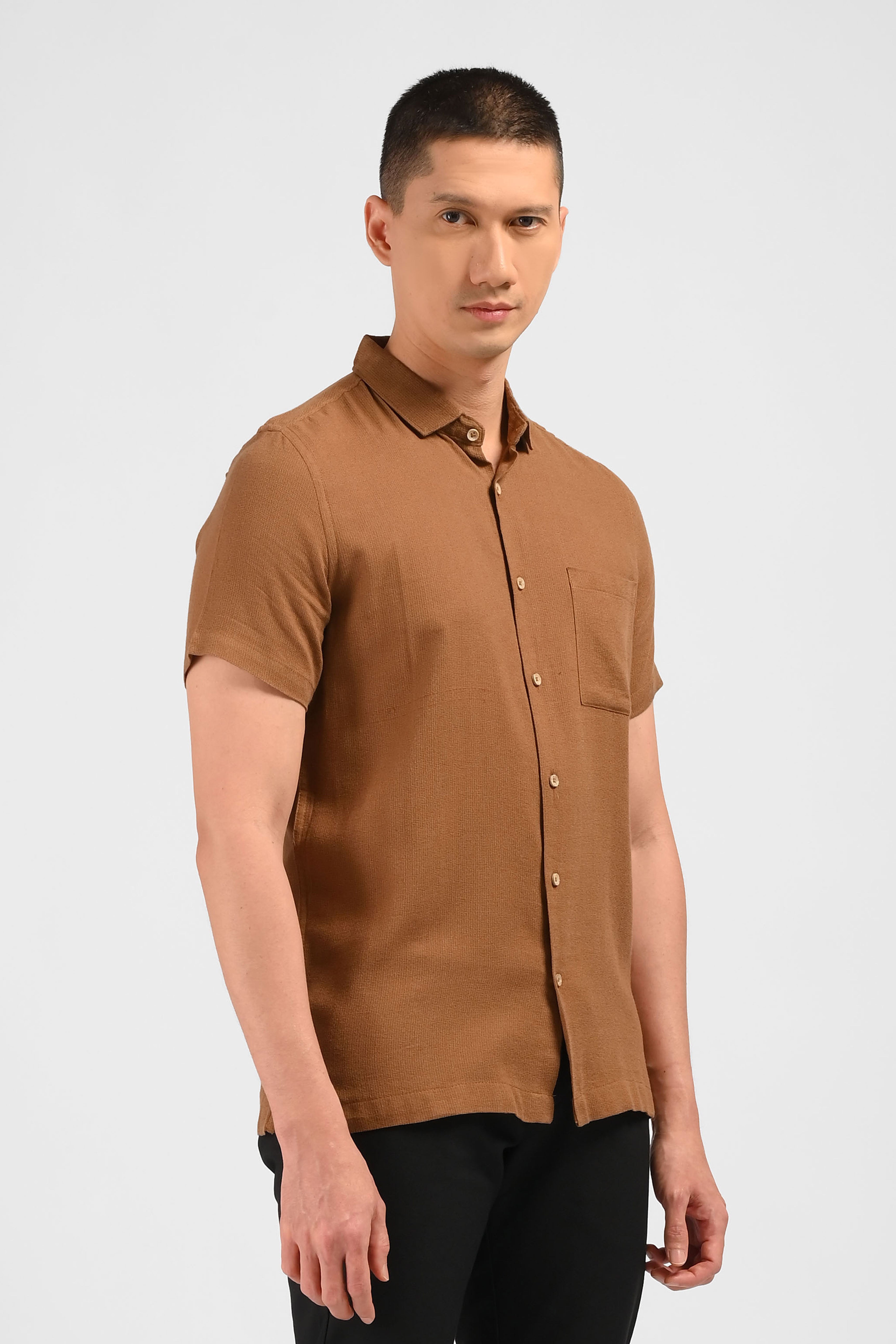 MOC Kemeja Lengan Pendek Pria KNOXY-BROWN