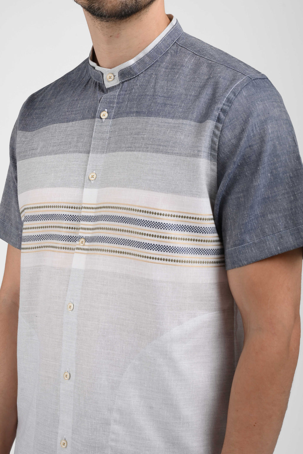 MOC Kemeja Koko Lengan Pendek Pria QORIM-GREY