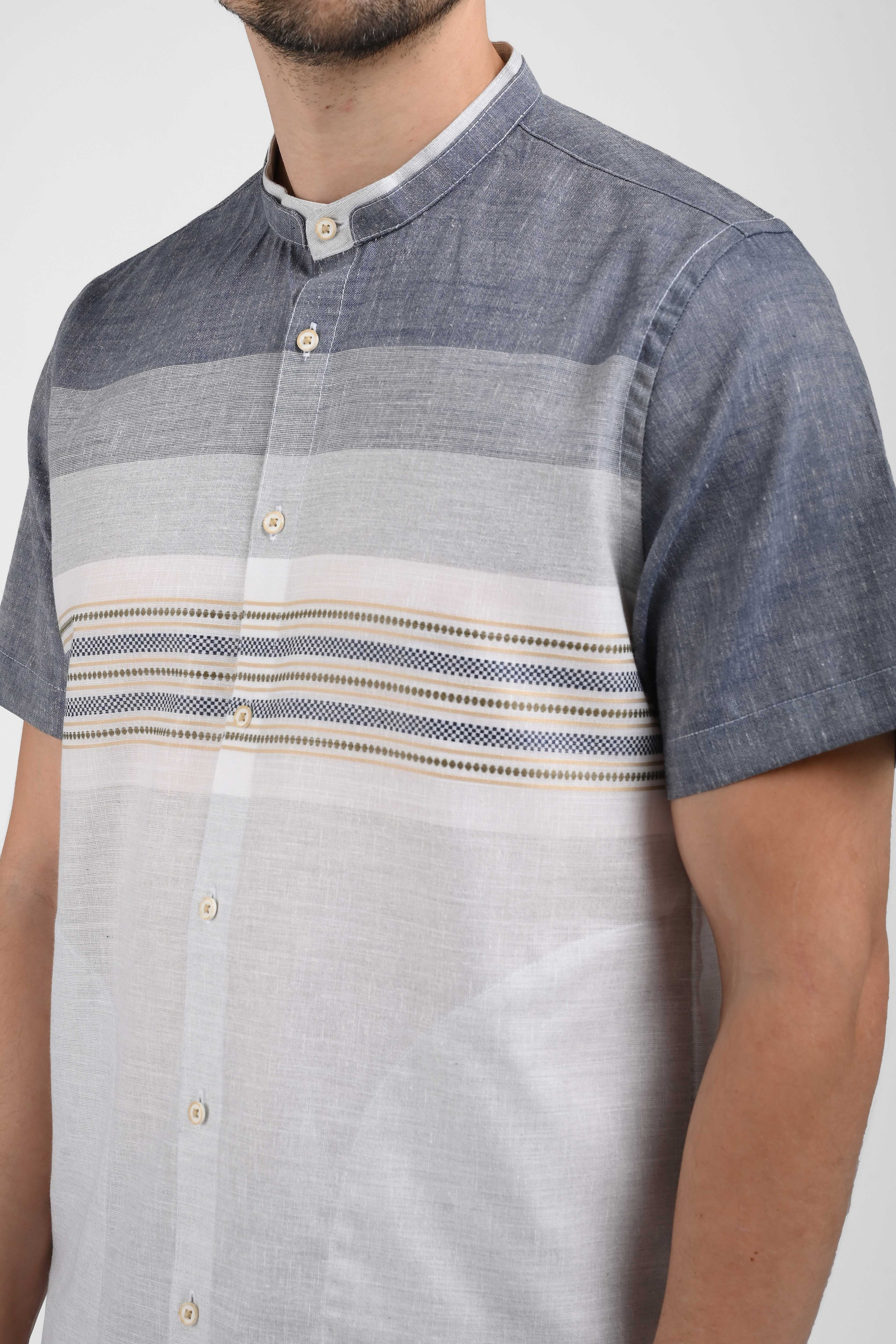 MOC Kemeja Koko Lengan Pendek Pria QORIM-GREY