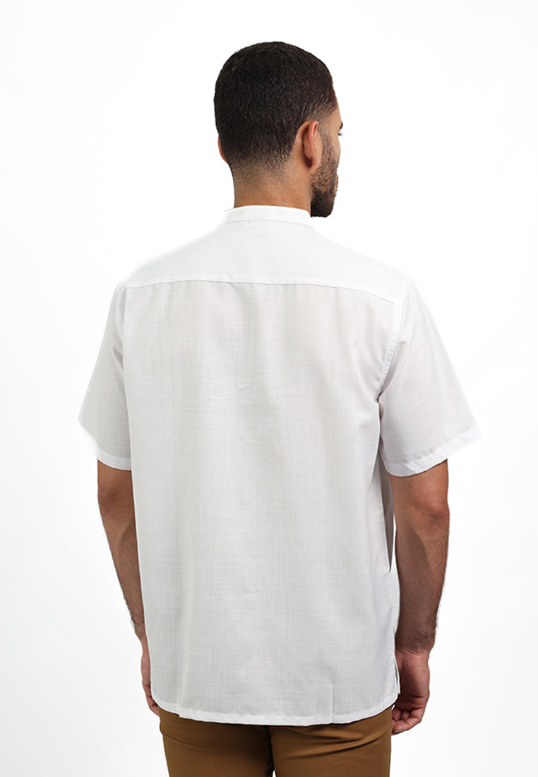 MOC Kemeja Koko Lengan Pendek Pria DARVESH - WHITE
