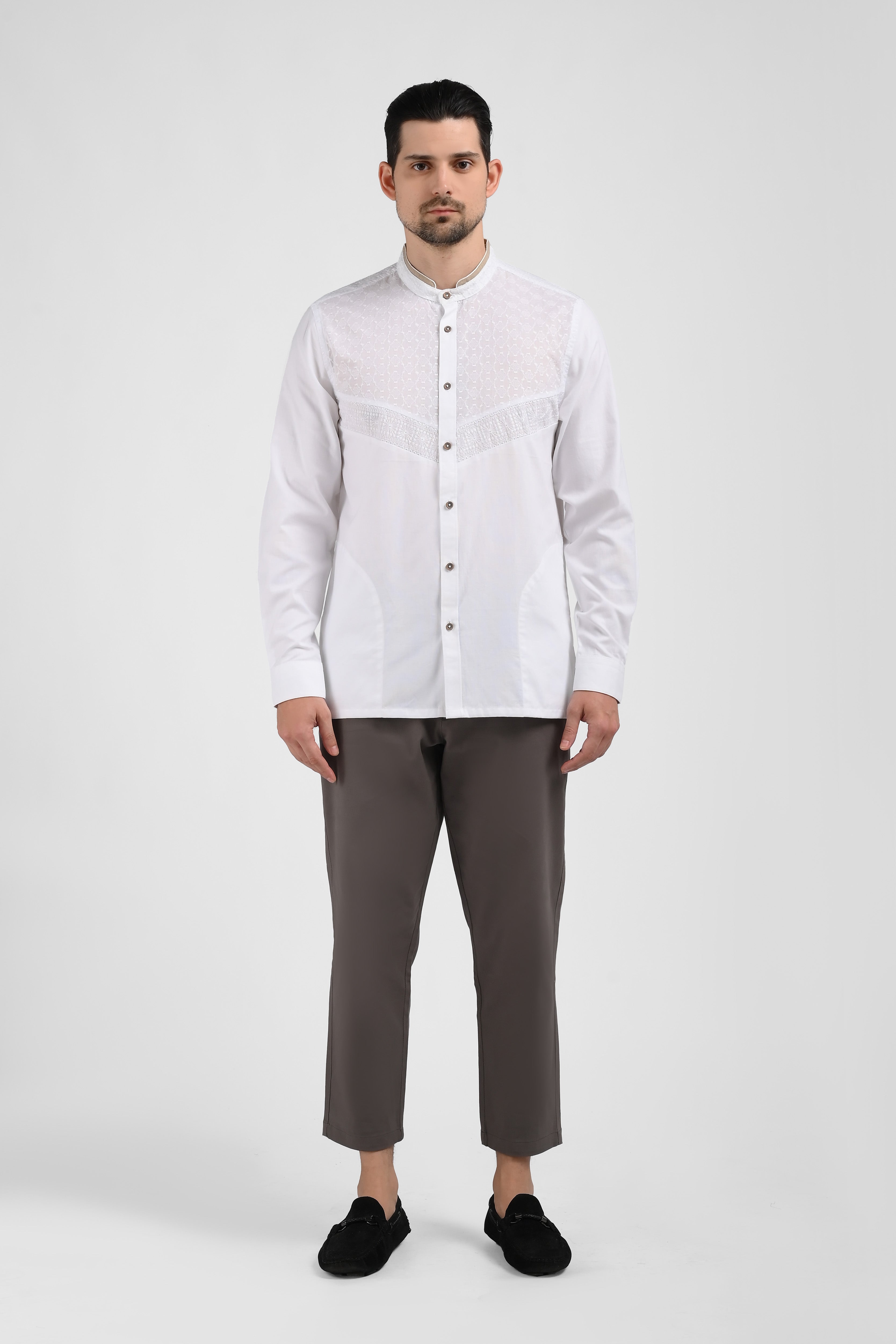 MOC Kemeja Koko Lengan Panjang Pria ORELL-WHITE