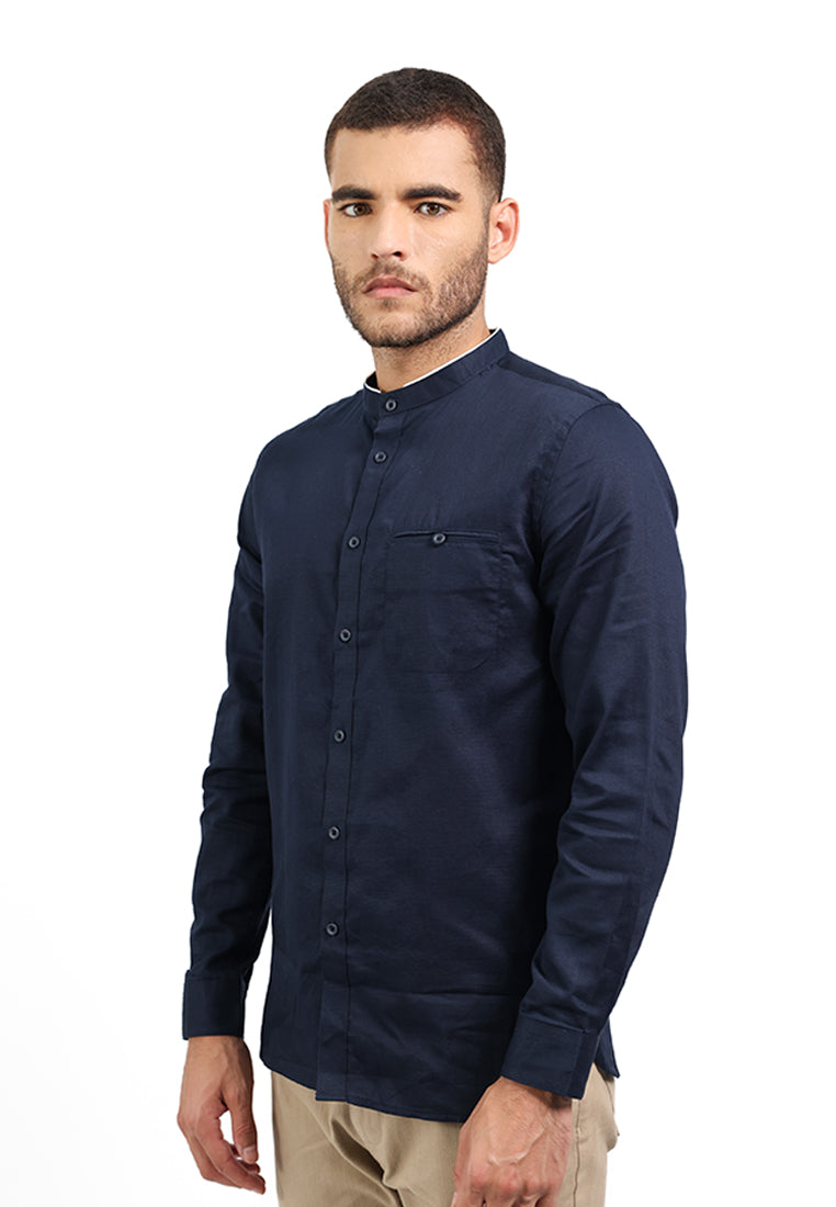 MOC Kemeja Lengan Panjang Pria SULAIMAN - NAVY