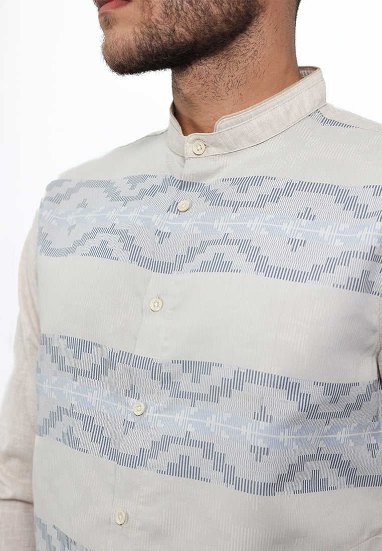 MOC Kemeja Koko Lengan Panjang Pria MIHRAN - KHAKI