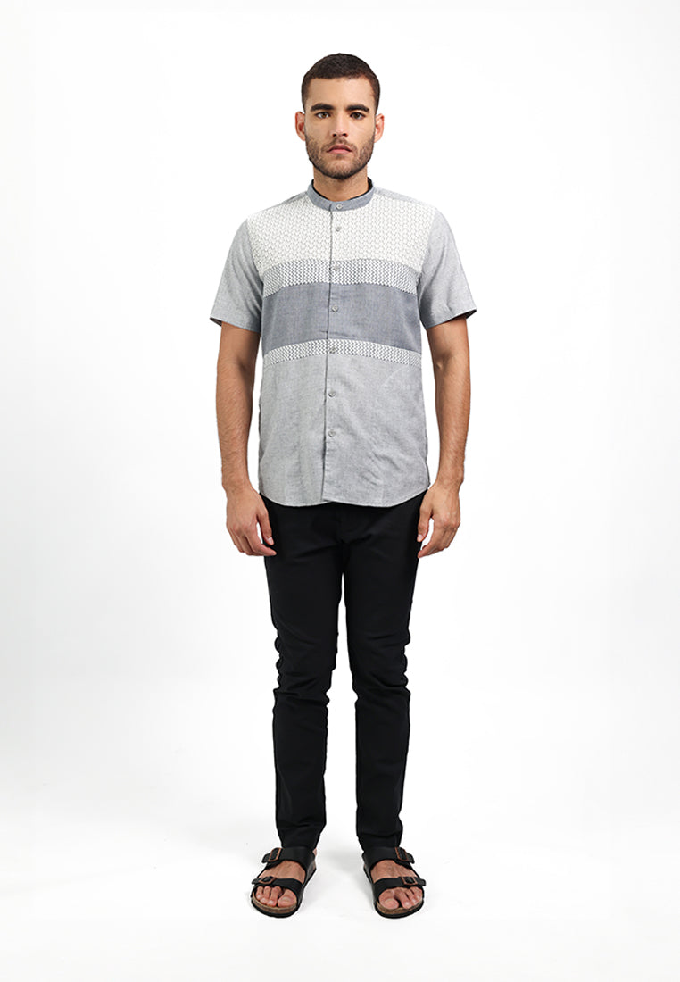 MOC Kemeja Koko Lengan Pendek Pria GIVON - GREY