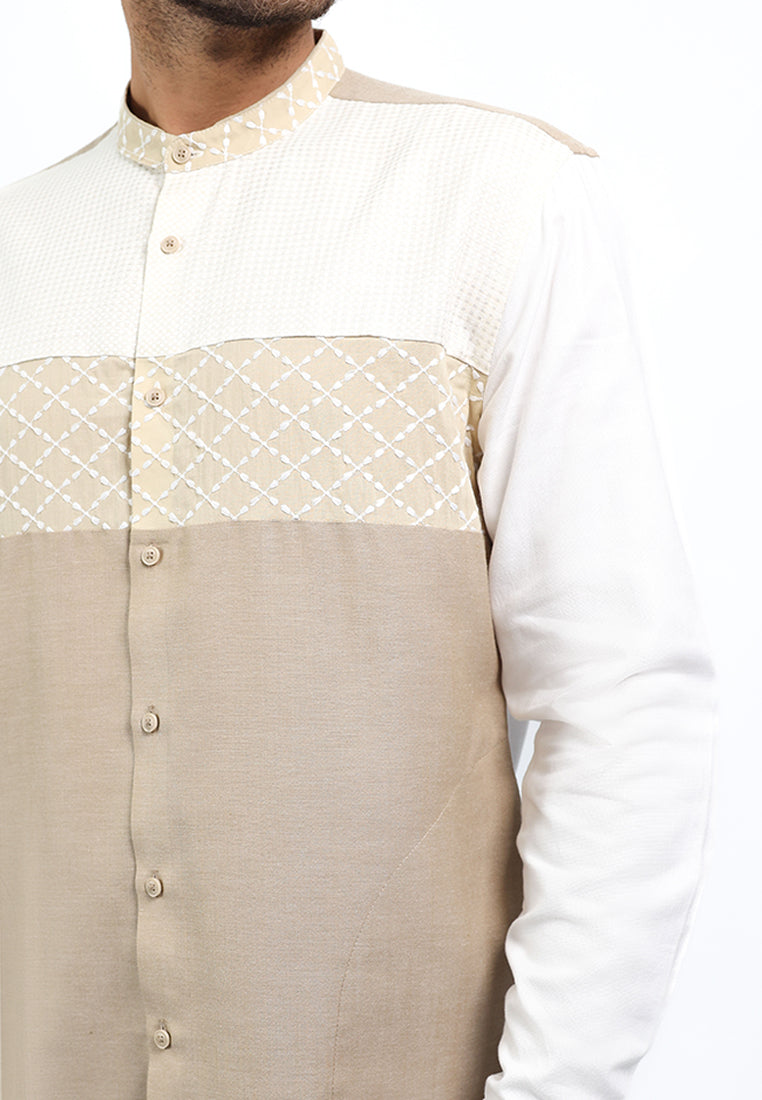 MOC Kemeja Koko Lengan Panjang Pria AMORY-KHAKI