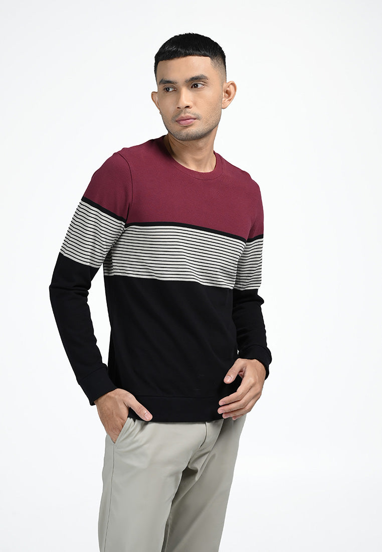 MOC Sweatshirt Lengan Panjang Pria HOLLIS-MAROON