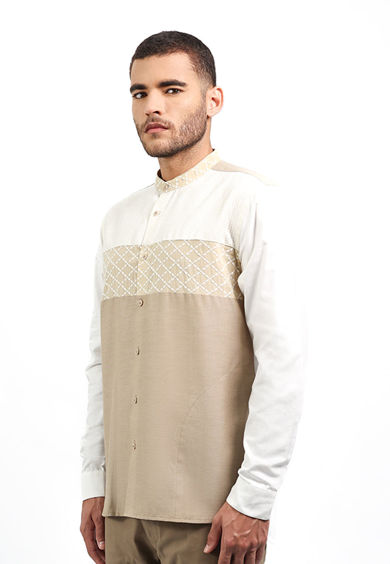 MOC Kemeja Koko Lengan Panjang Pria AMORY-KHAKI