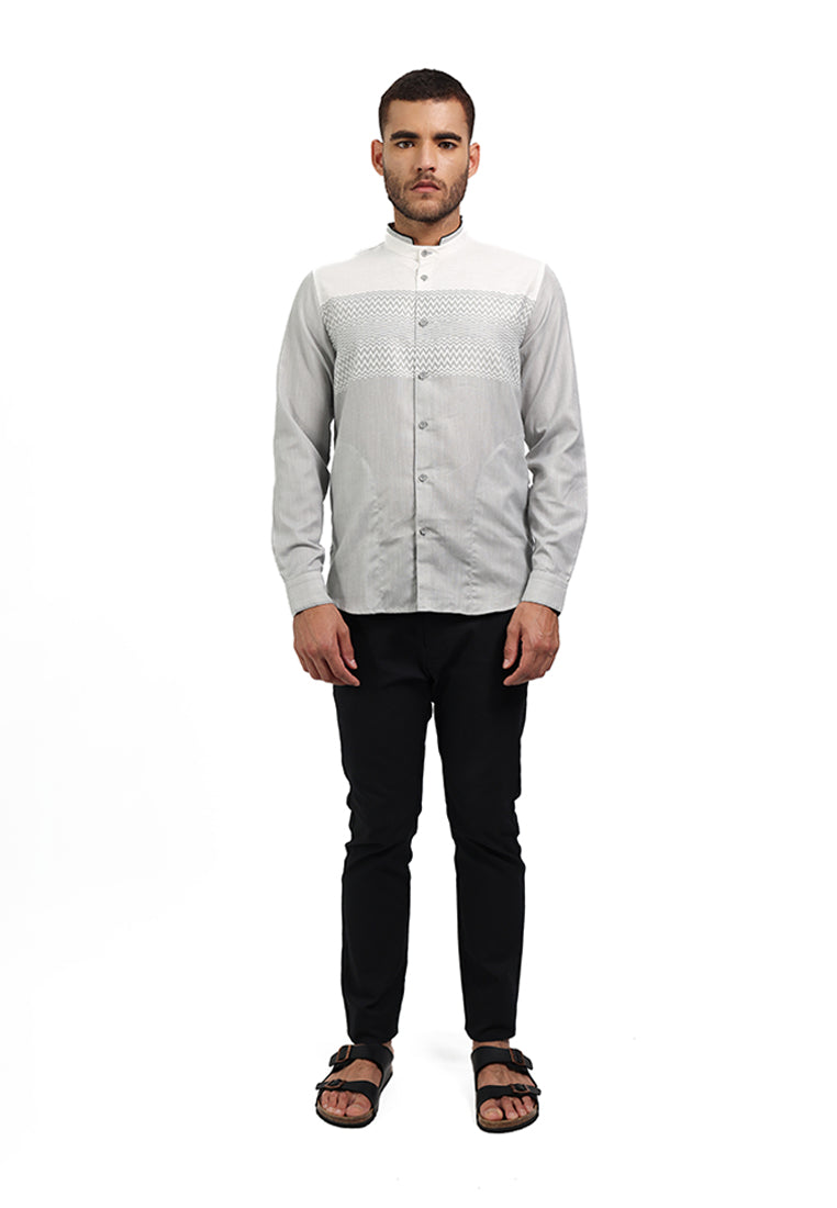 MOC Kemeja Koko Lengan Panjang Pria QUENTINO - GREY