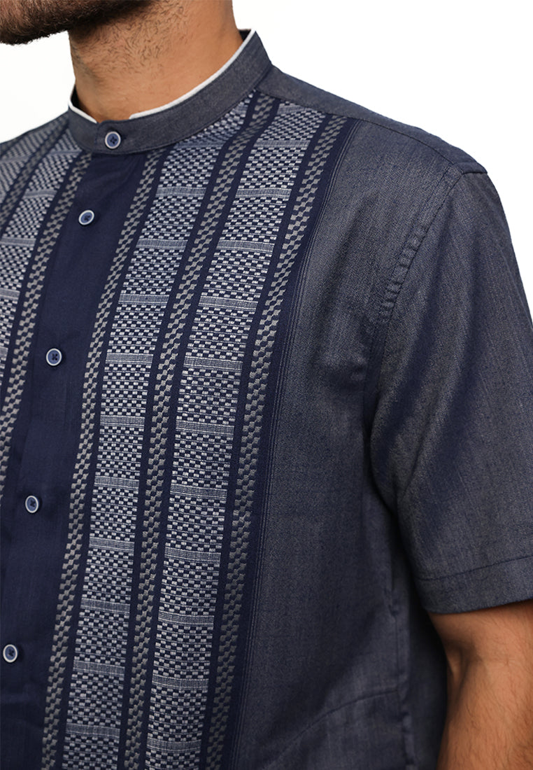 MOC Kemeja Koko Lengan Pendek Pria JOVANKA - NAVY