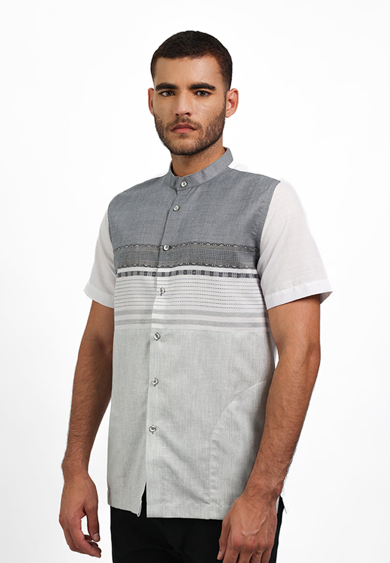 MOC Kemeja Koko Lengan Pendek Pria TONGGO - GREY