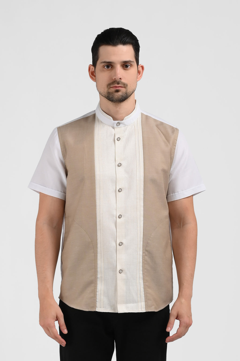 MOC Kemeja Koko Lengan Pendek Pria DAVIAN-KHAKI