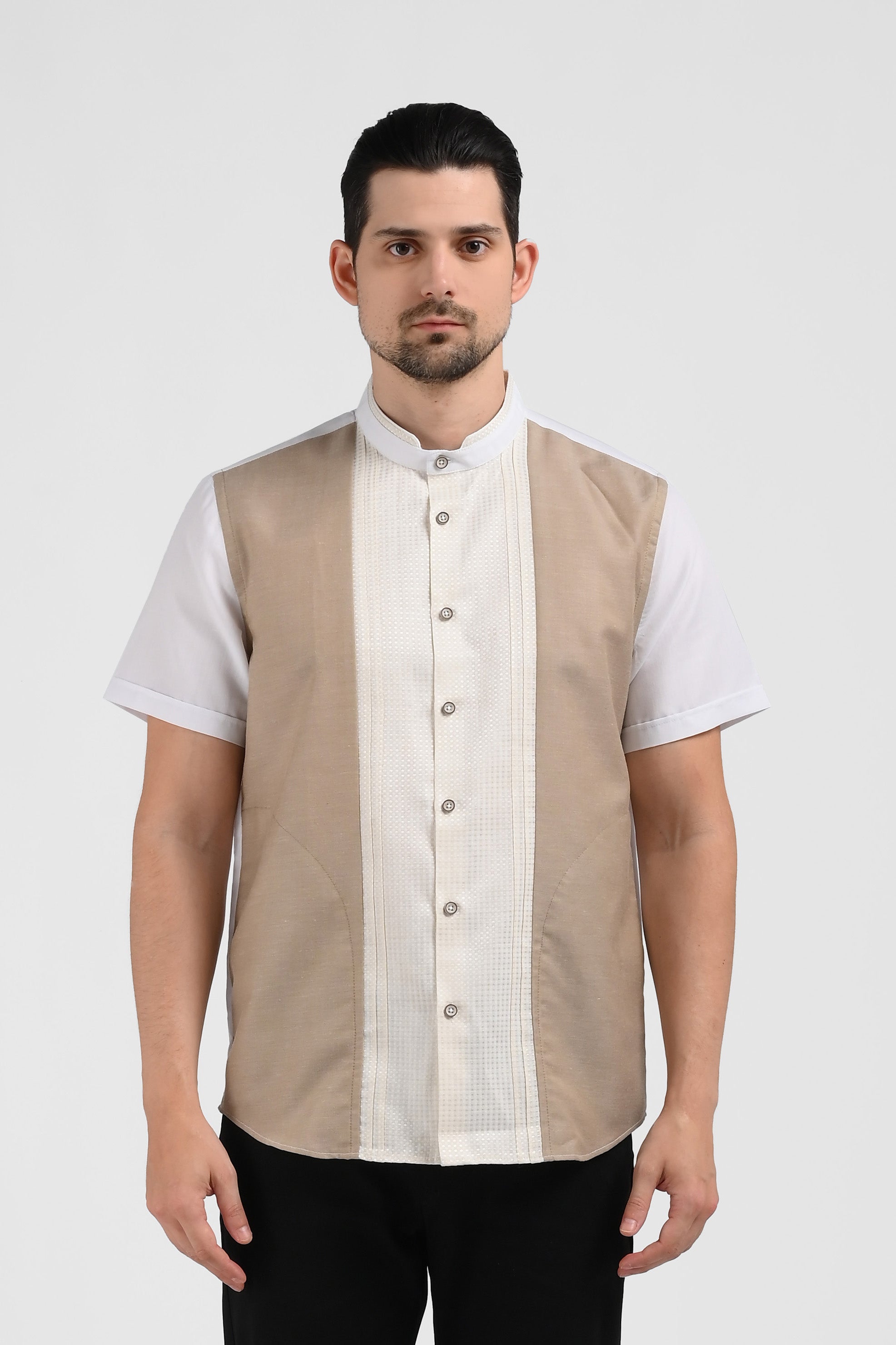 MOC Kemeja Koko Lengan Pendek Pria DAVIAN-KHAKI