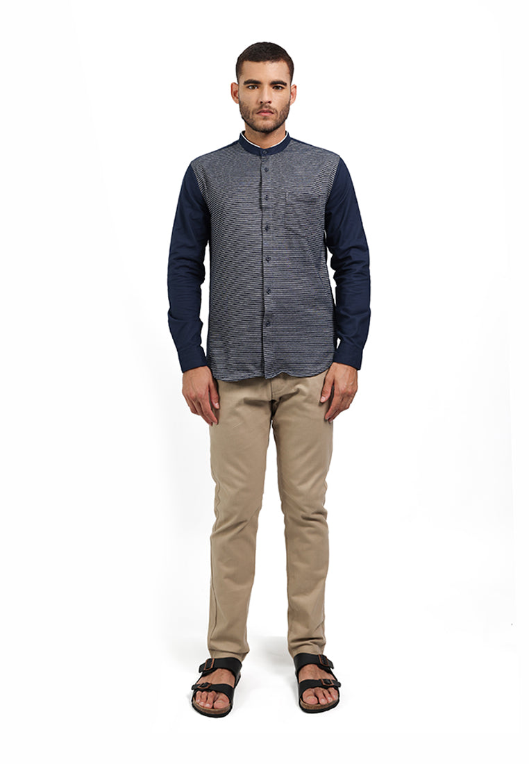 MOC Kemeja Koko Lengan Panjang Pria HIFZAH-NAVY