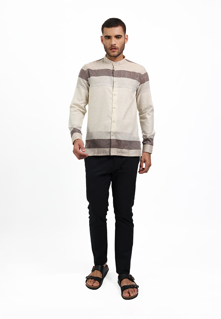 MOC Kemeja Koko Lengan Panjang Pria NORIS - KHAKI