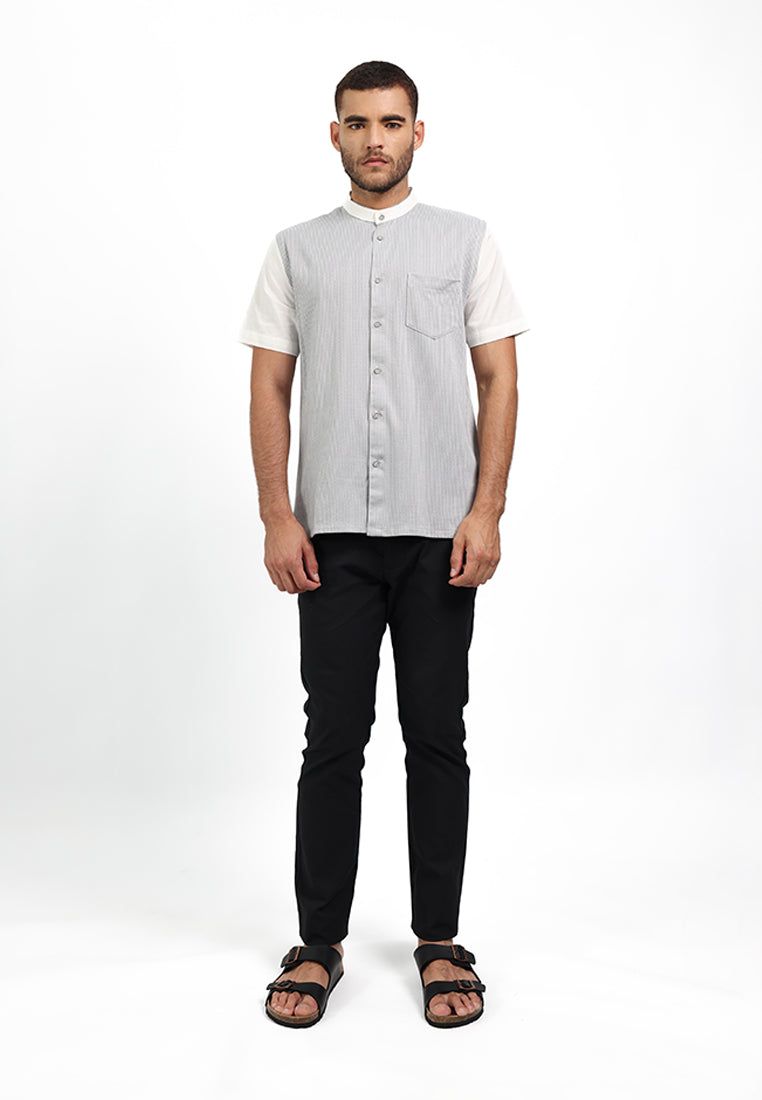 MOC Kemeja Lengan Pendek Pria TSABIT - WHITE