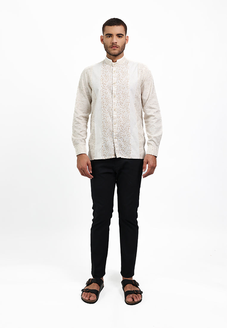 MOC Kemeja Koko Lengan Panjang Pria GEROS - WHITE