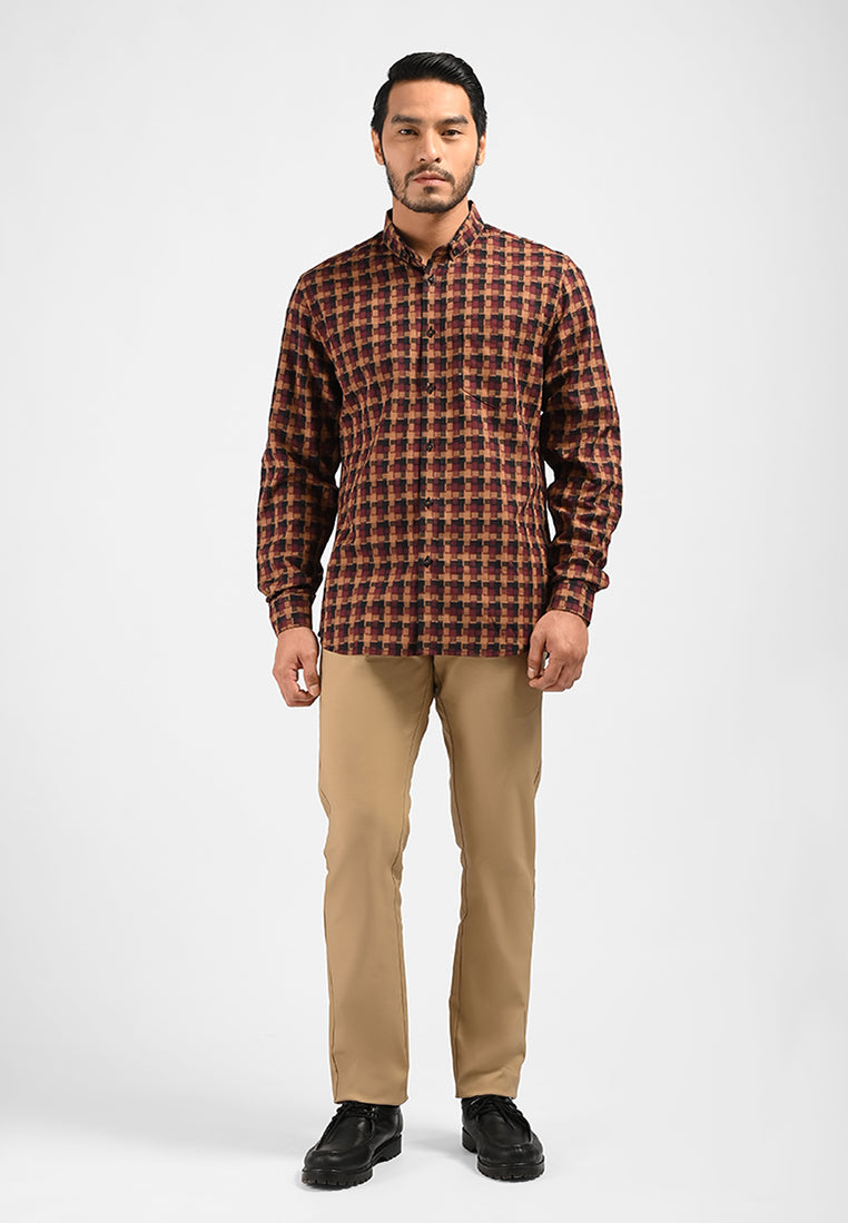 MOC Kemeja Lengan Panjang Pria AARON-MAROON