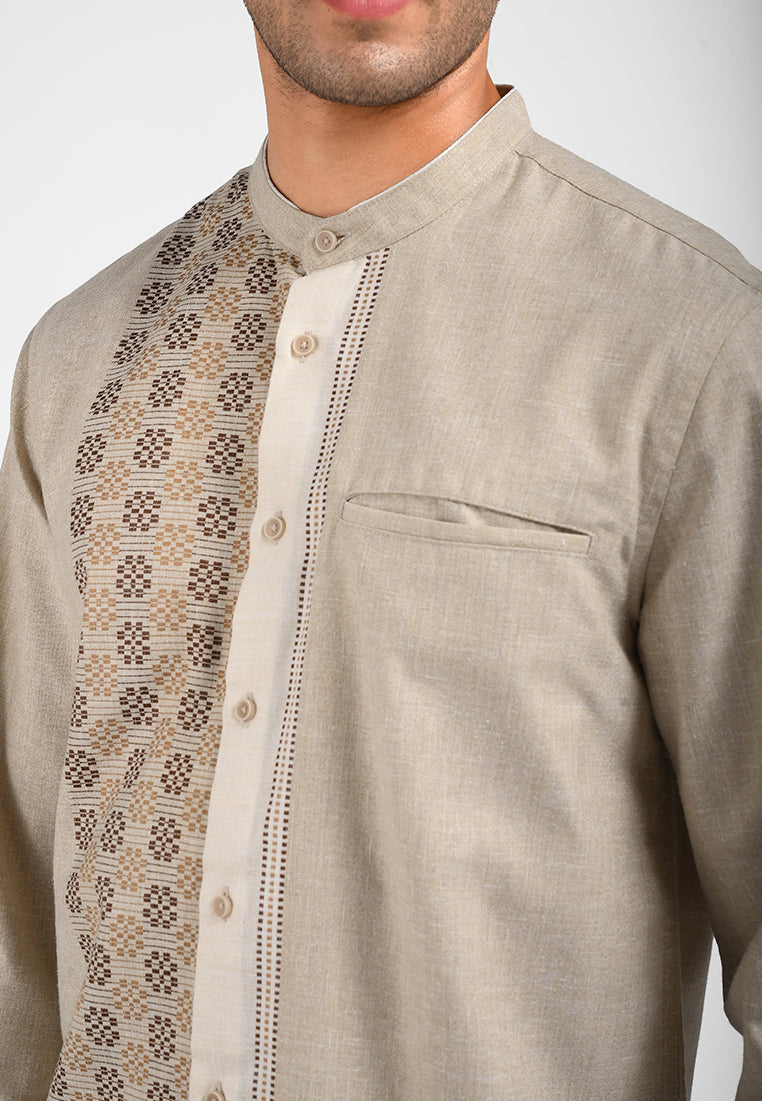 MOC Kemeja Koko Lengan Panjang Pria SHADIQ-KHAKI