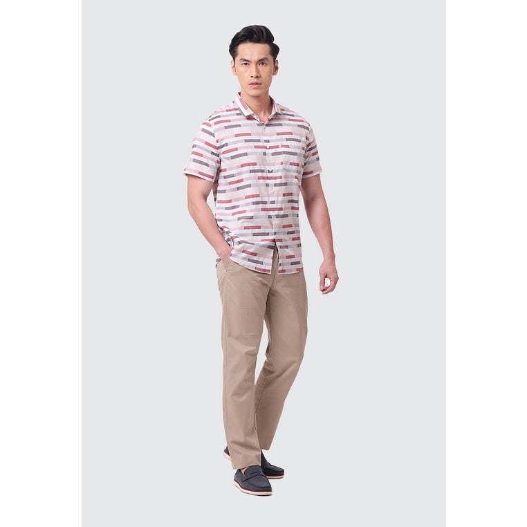 MOC Kemeja Lengan Pendek Pria BOWIE - RED
