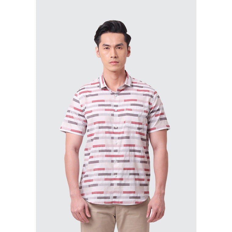 MOC Kemeja Lengan Pendek Pria BOWIE - RED