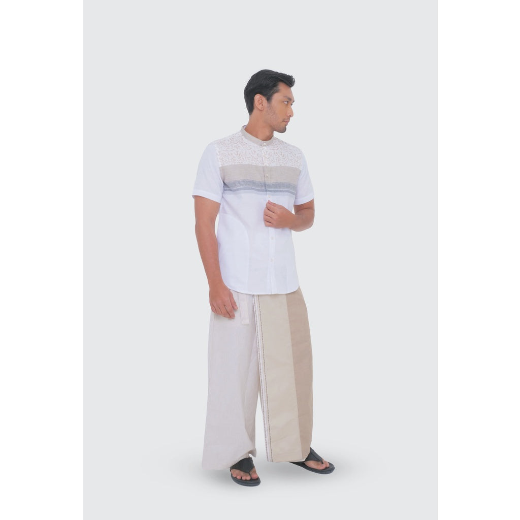 MOC Kemeja Koko Lengan Pendek Pria BASTAMAN  - WHITE