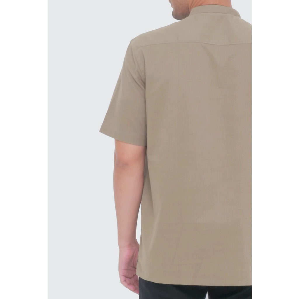 MOC Kemeja Koko Lengan Pendek Pria ABDEL - SAGE GREEN
