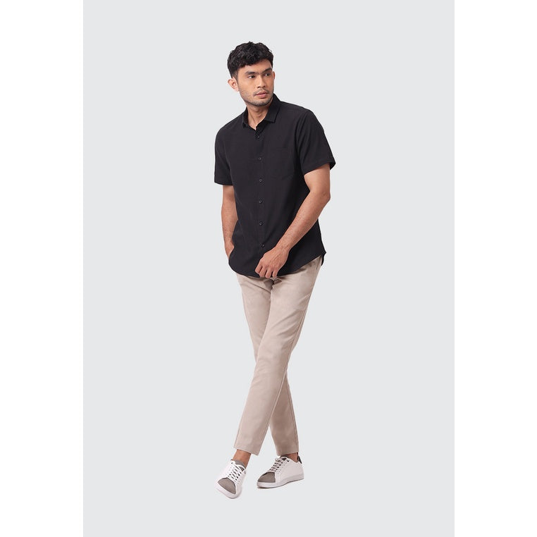 MOC Kemeja Lengan Pendek Pria CURTIS - BLACK