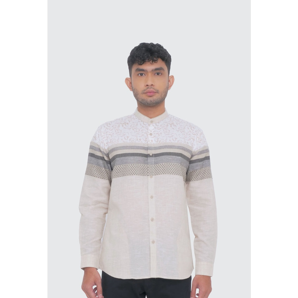 MOC Kemeja Koko Lengan Panjang Pria CHOBAIN - KHAKI