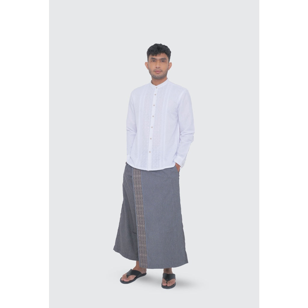 MOC Kemeja Koko Lengan Panjang Pria PRAVIL - WHITE