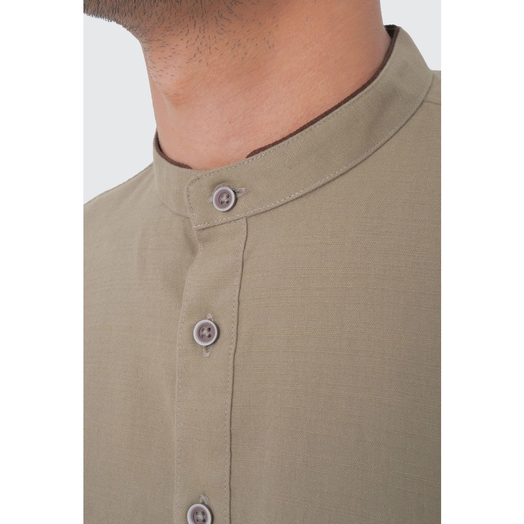 MOC Kemeja Koko Lengan Pendek Pria ABDEL - SAGE GREEN