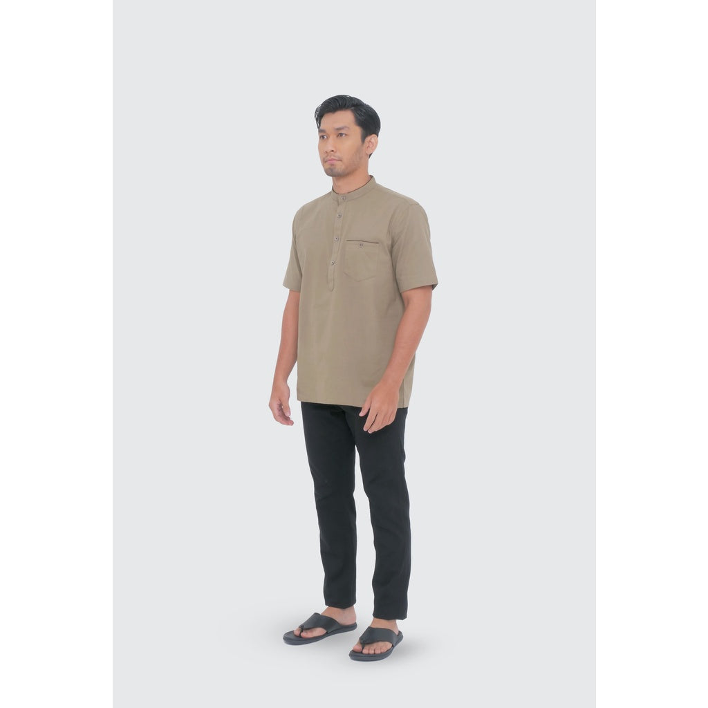 MOC Kemeja Koko Lengan Pendek Pria ABDEL - SAGE GREEN